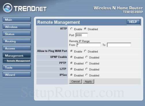 router config remote management
